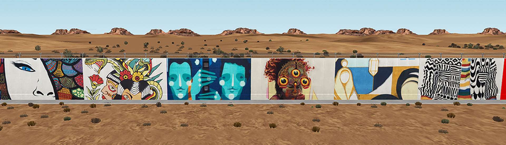 Various graffiti painted on the website's virtual wall